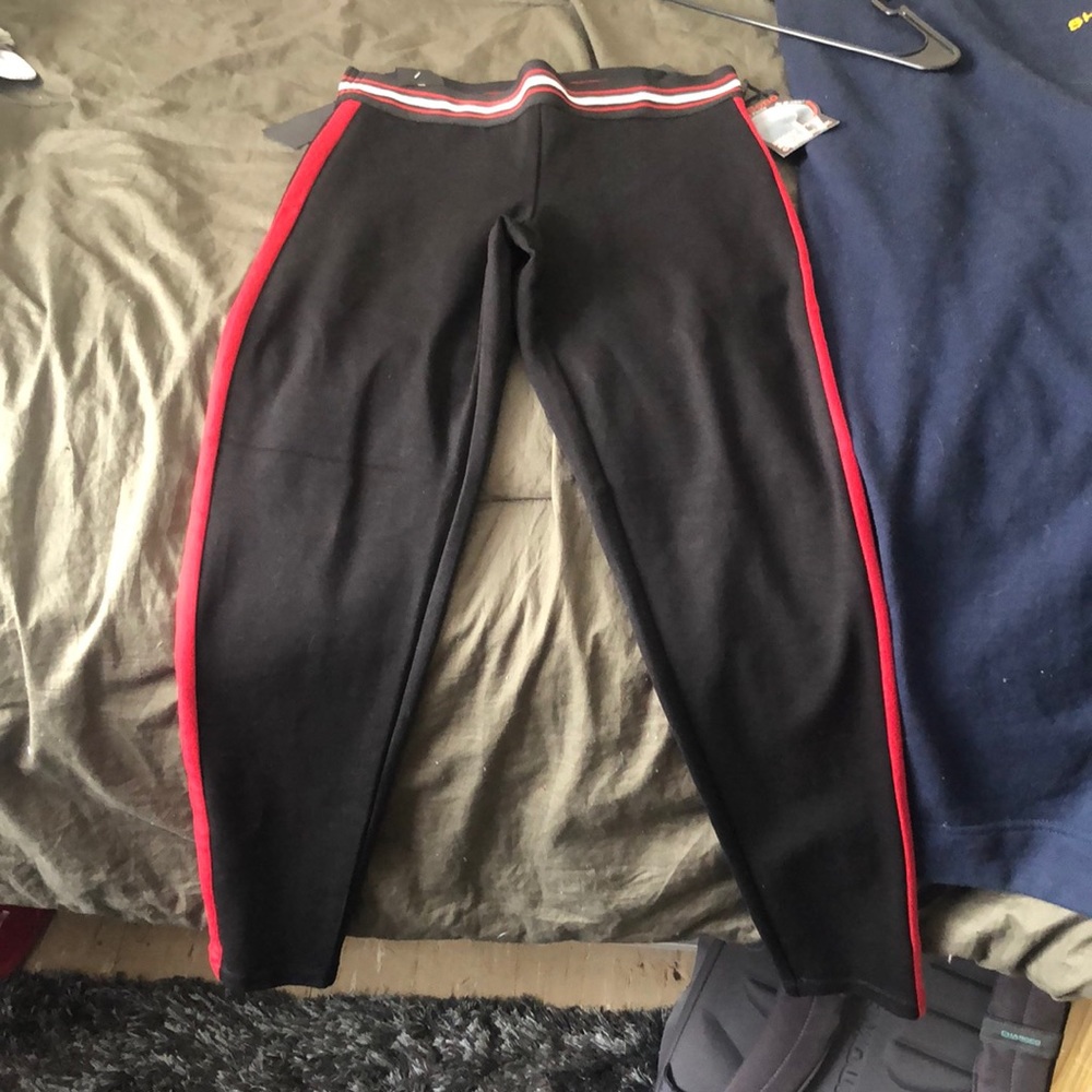 brand new black white and red leggings
